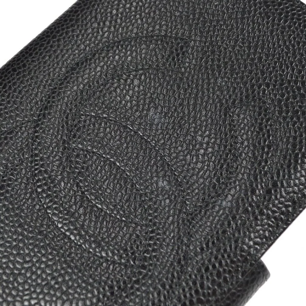 Chanel Long Bifold Wallet Purse Black Calfskin